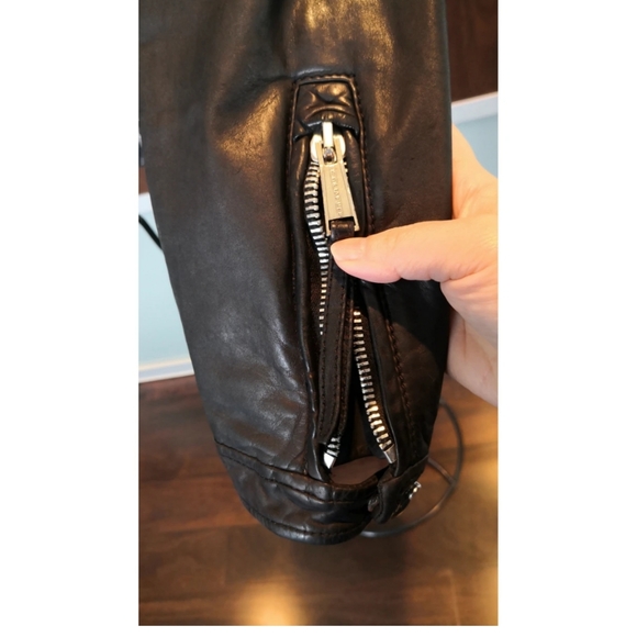 DSQUARED2 men's black leather biker jacket - Picture 9 of 11